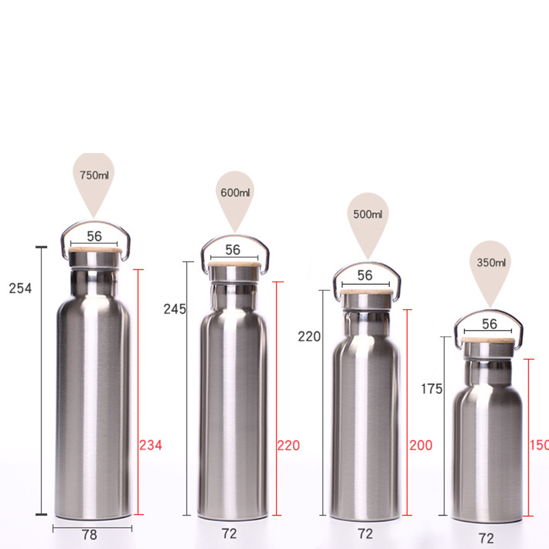 High Quality Hot Water Thermos Flask Stainless Steel skinny Bottle with different lidas