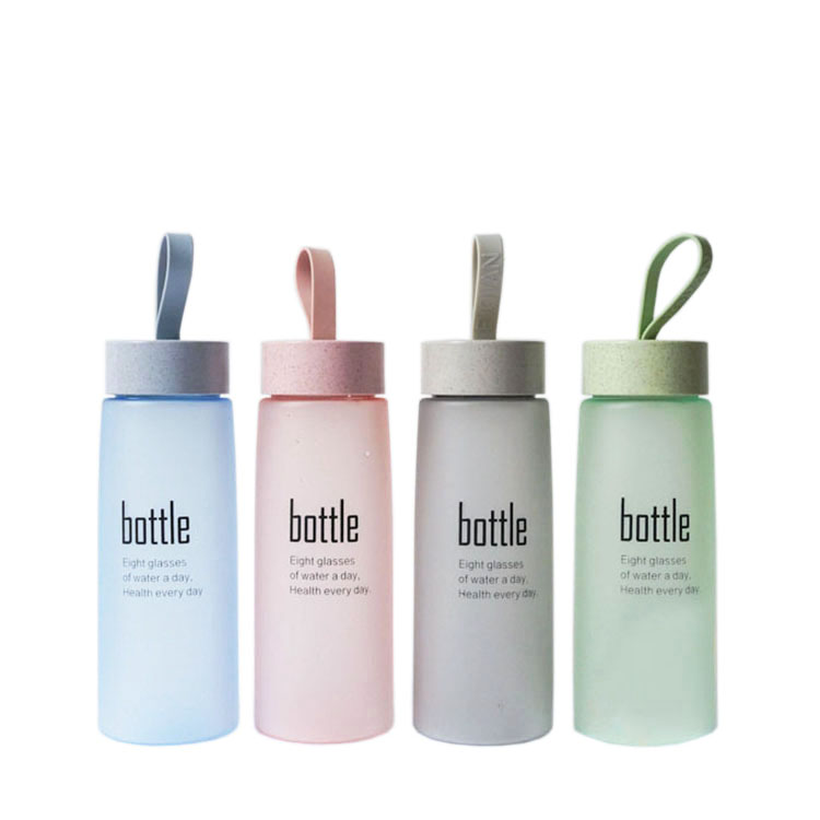 500ml Frosted Outdoor Travel Coffee Plastic Water Bottle with Lid 