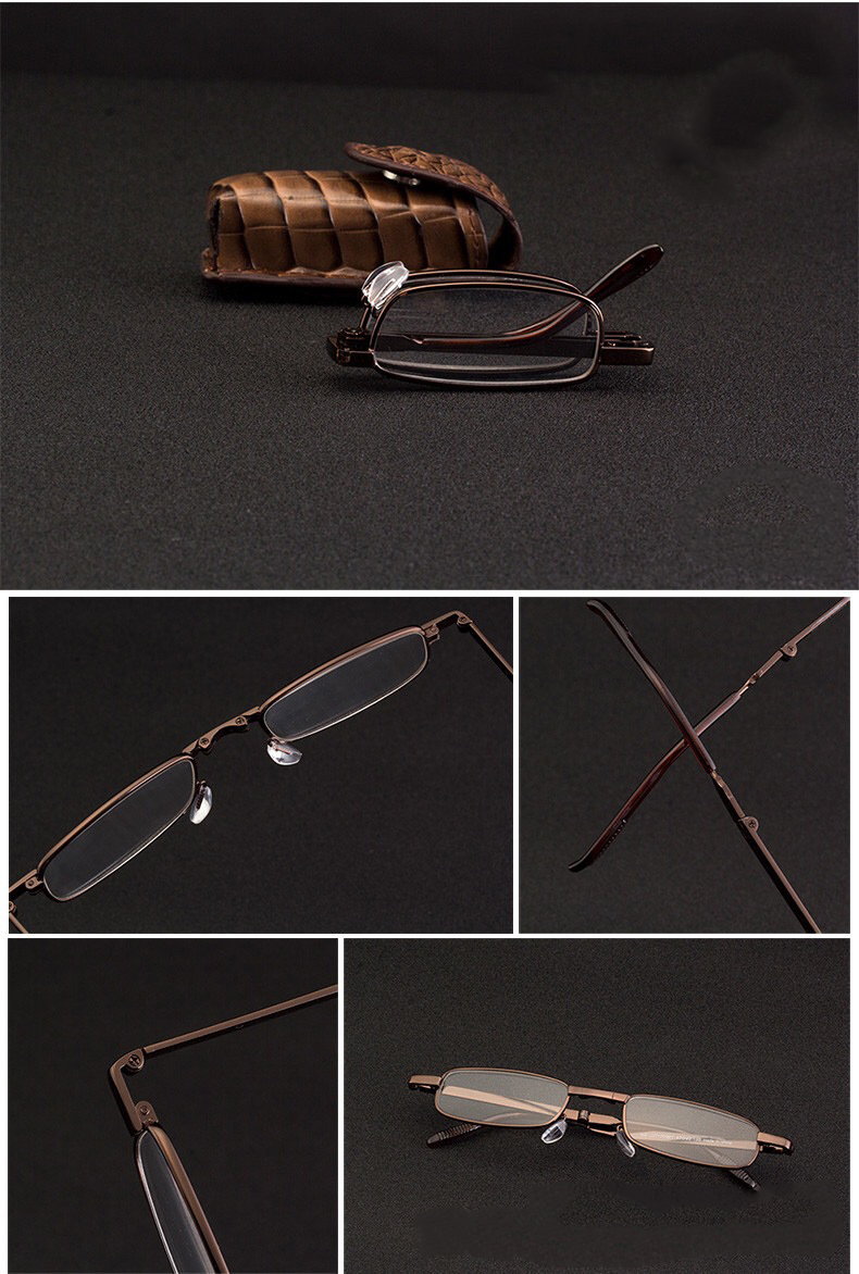 Portable Folding Reading Glasses With Case Men Women Telescopic Rotation Presbyopia Eyeglasses