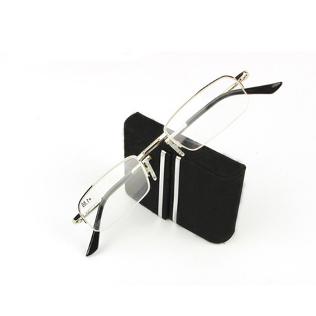Unisex Folding Metal Reading Glasses Presbyopia Eyeglasses Includes Glasses Case