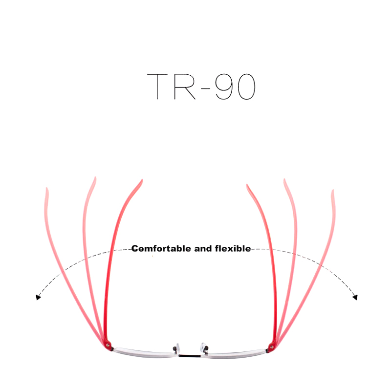 Metal half-frame reading glasses with case