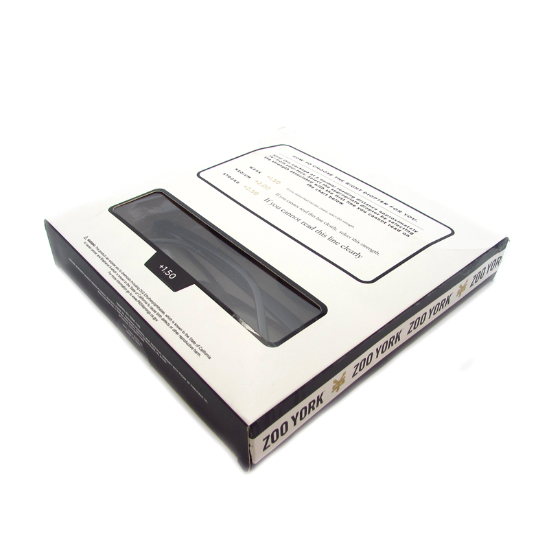 Fashion display box with clear pvc windowfor reading glasses package