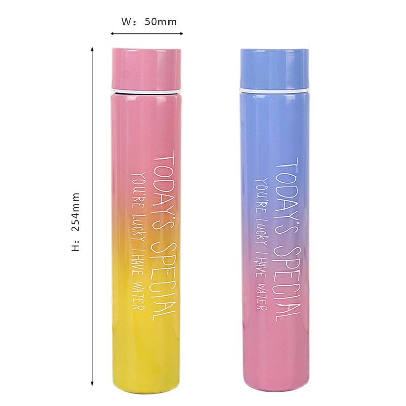 11oz custom printing gradient color slim Stainless Steel Bottle Vacuum Flask 