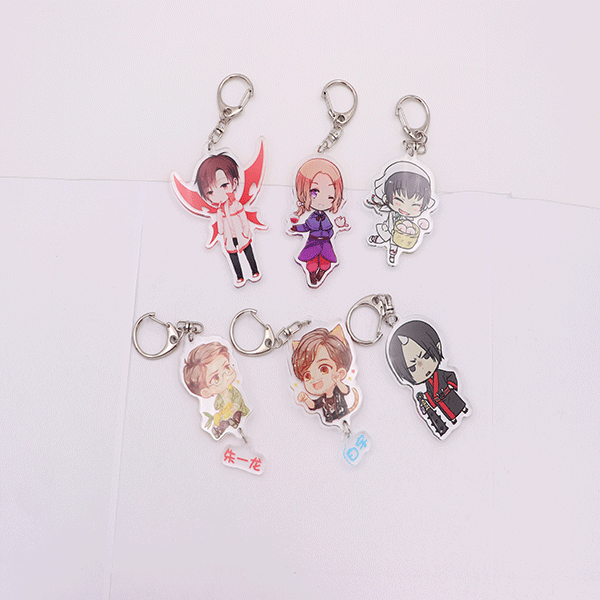 Personalized Acrylic Custom Keychain Cartoon Figure Keychain with Ring ...