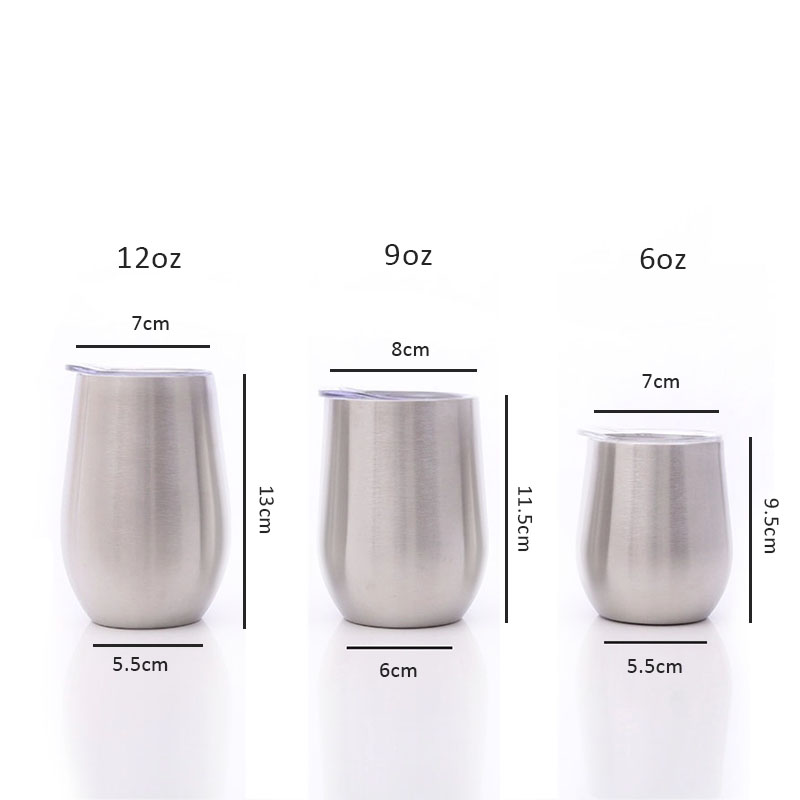6oz 9oz 12oz wholesale customized egg shaped Stainless Steel Beer Wine Coffee tumbler with lid