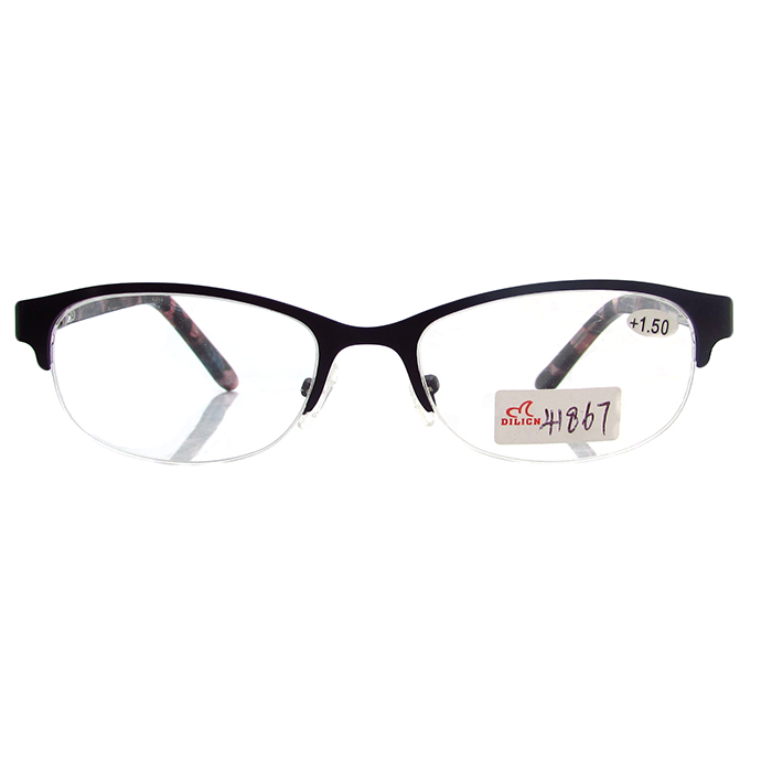 Half metal reading glasses