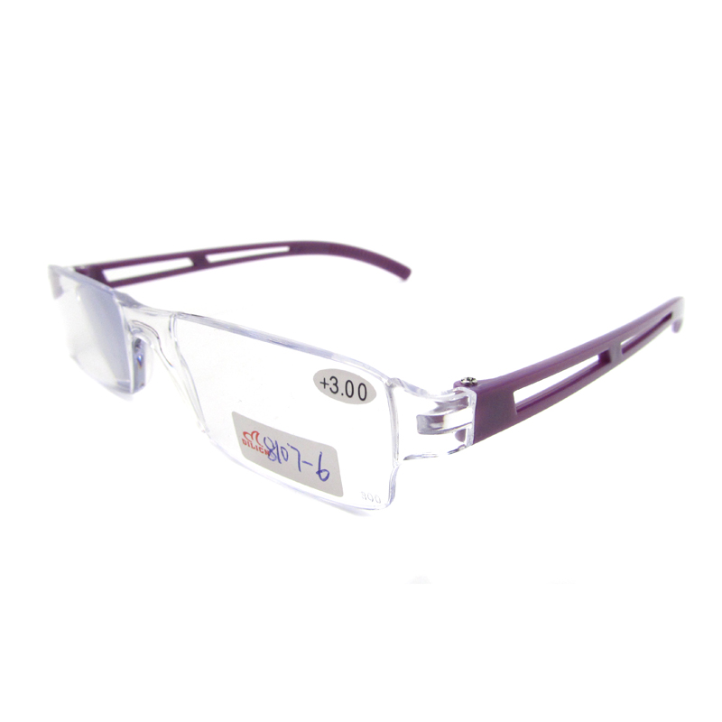 PC rimless reading glasses one piece readers rectangle ultra-transparent lens eyewear frame