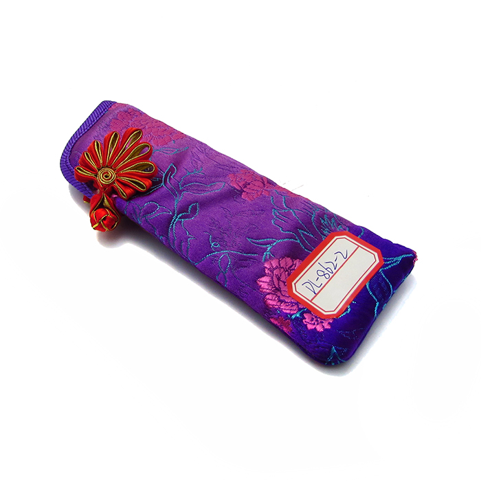 Chinese style glasses case for reading glass with national flowers made of cloth 