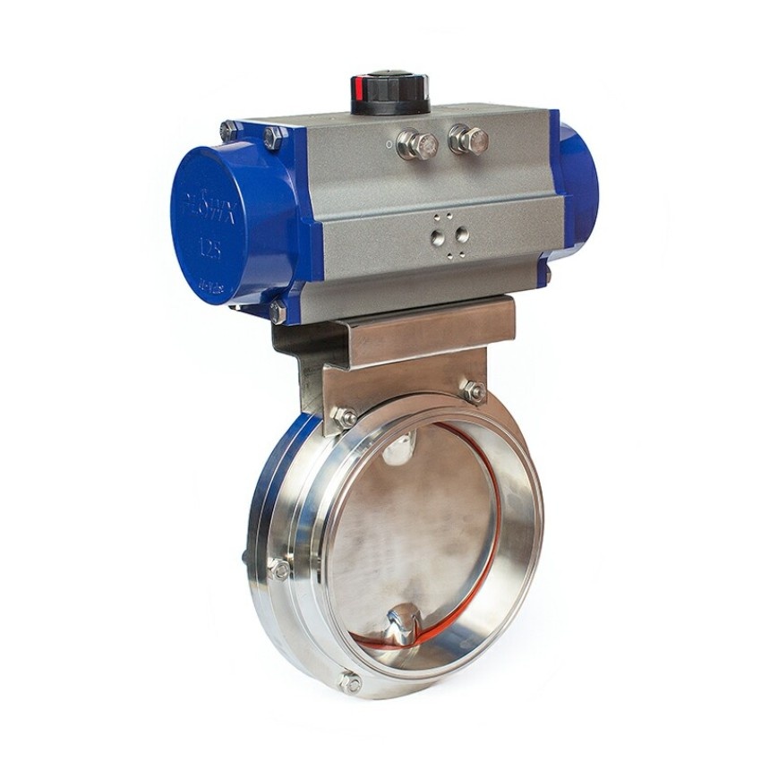 Valve de papillons de 4 pouces - valve de papillon sanitaire pneumatique_1