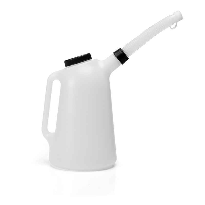 プラスチック製のジェリー燃料缶5L白/赤/黒キャップ