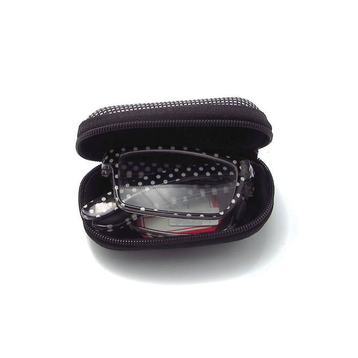Mini Glasses Case Folding Eyeglass Pouch Creative Eyewear Protector Zipper Style