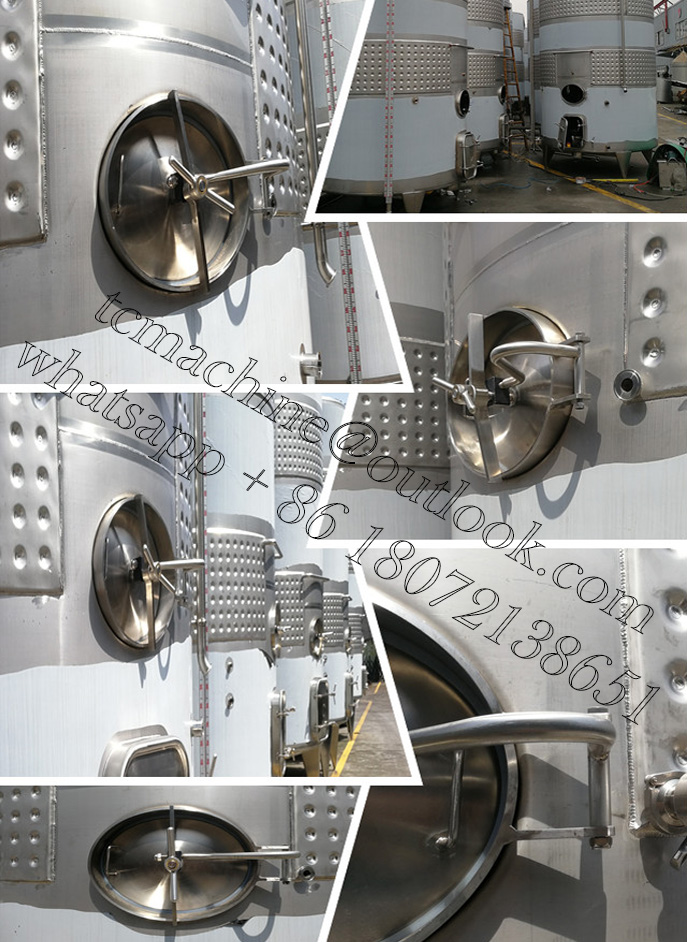 oval manway door inwards opening on fruit wine fermenter