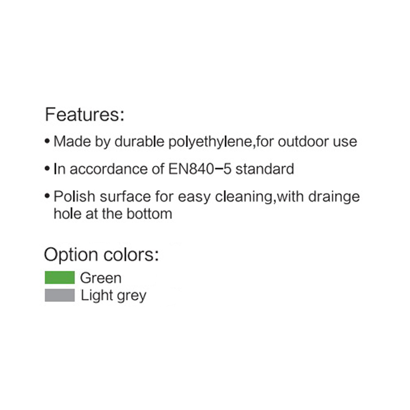 يمكن 800L القمامة البلاستيكية