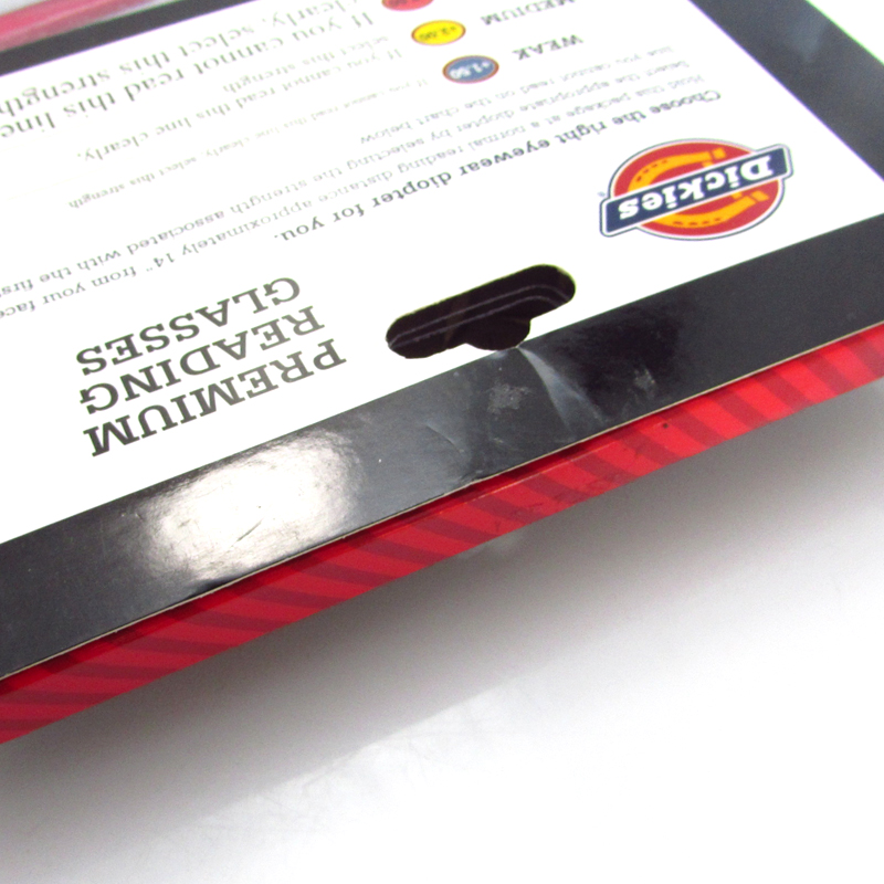 Display paper box with clear pvc window case for reading glasses eyewear package