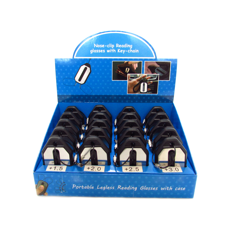 Display box for nose clip readers