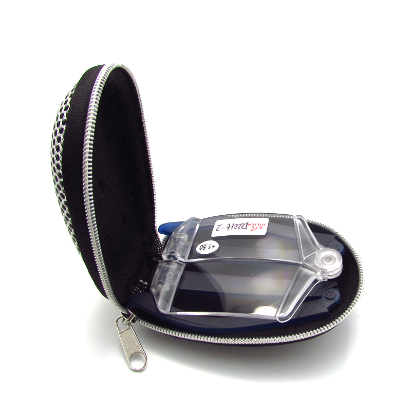 New zipper reading glasses hard case storage box portable protector black high quality