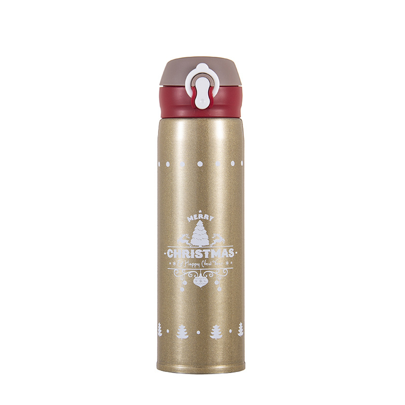 500ML Christmas Gift Custom Double Wall Stainless Steel Vacuum Flask Red 