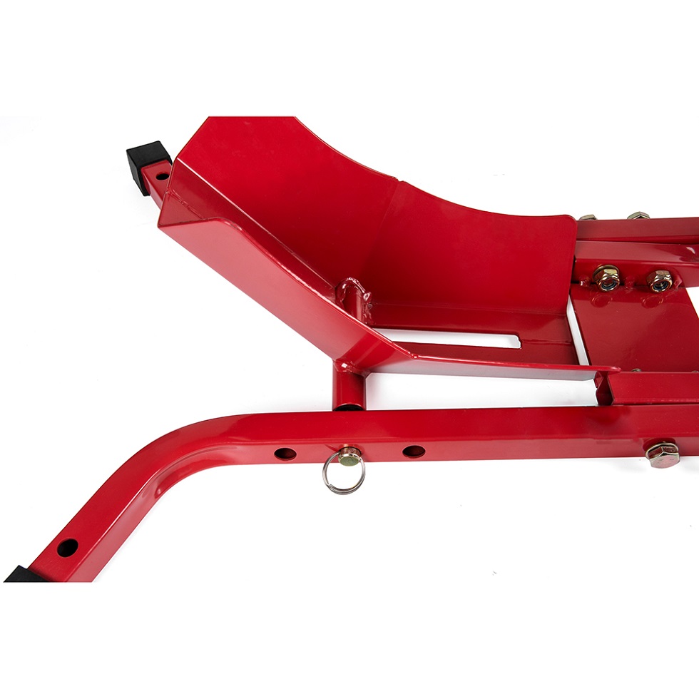 オートバイツールヘビーデューティフロントホイールチョックパドックスタンドステイホルダーサポート輸送用ガレージバイクワークショップ