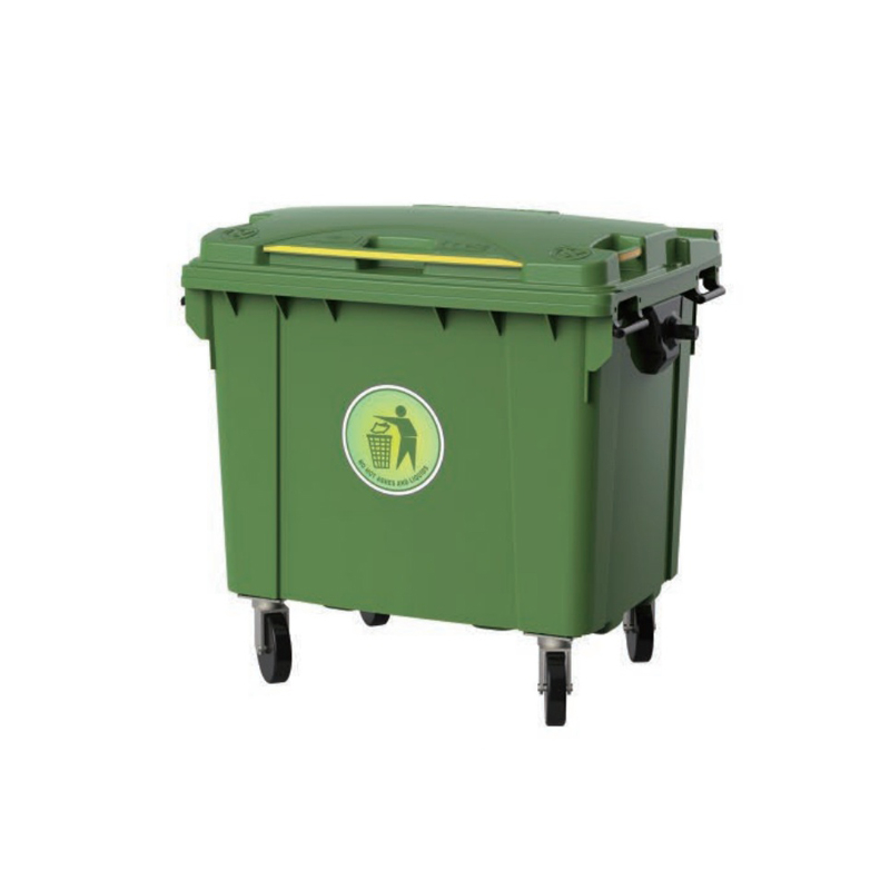 800L High Quality Movable Outdoor Plastic Garbage Container 