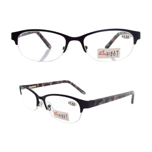 Half metal reading glasses