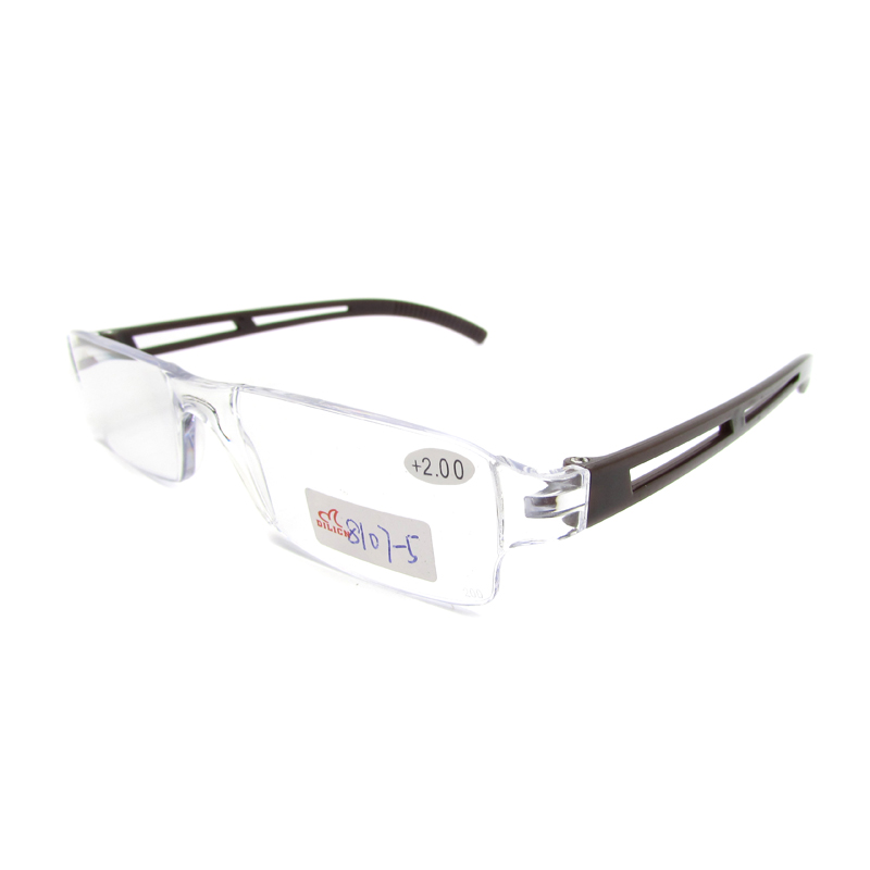 PC rimless reading glasses one piece readers rectangle ultra-transparent lens eyewear frame