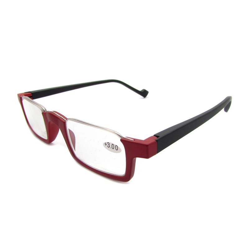 Mens half frame reading glasses spring hinge readers for men 