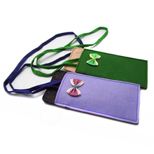 Soft felt pouch case for adult reading glasses bag with strap
