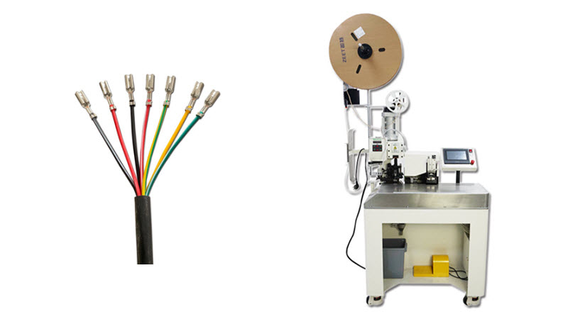 cable core wires stripping and crimping machine