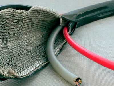 Knitted mesh has excellent shielding performance for cables.