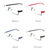 Metal half-frame reading glasses with case