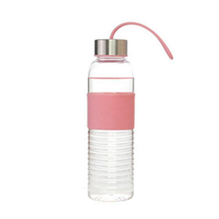 600ml Transparent Clear Silicone Sleeve Plastic Sports Drinking Bottles