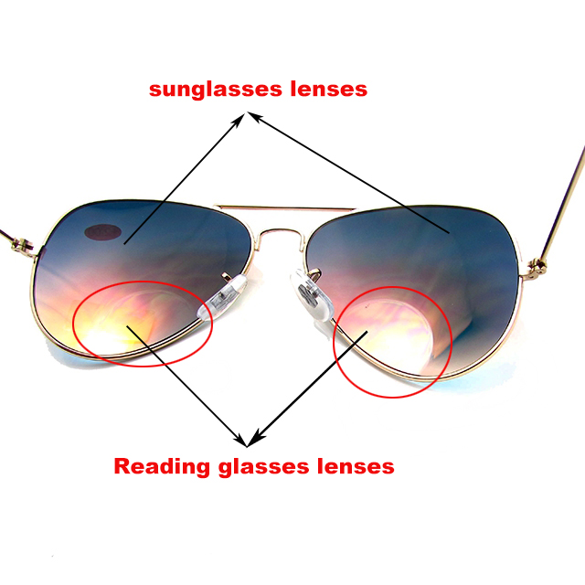 Metal bifocal readers sunglasses