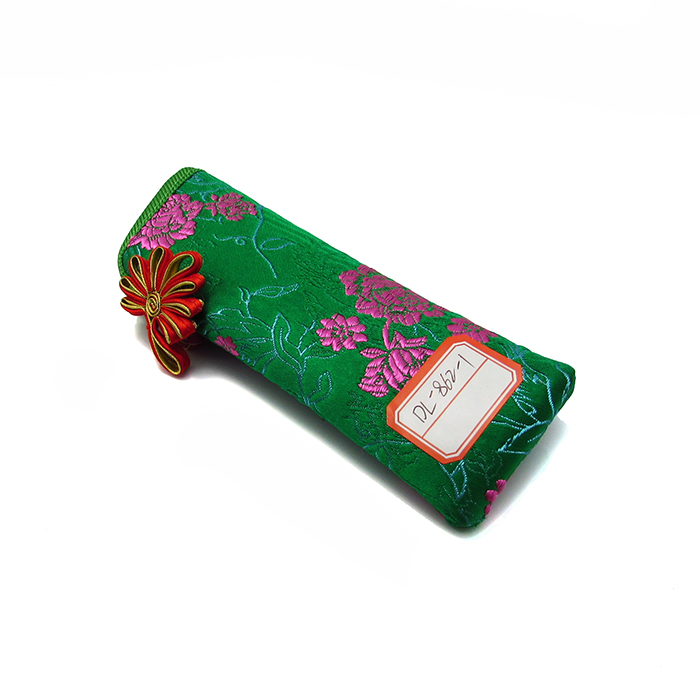 Chinese style glasses case for reading glass with national flowers made of cloth 