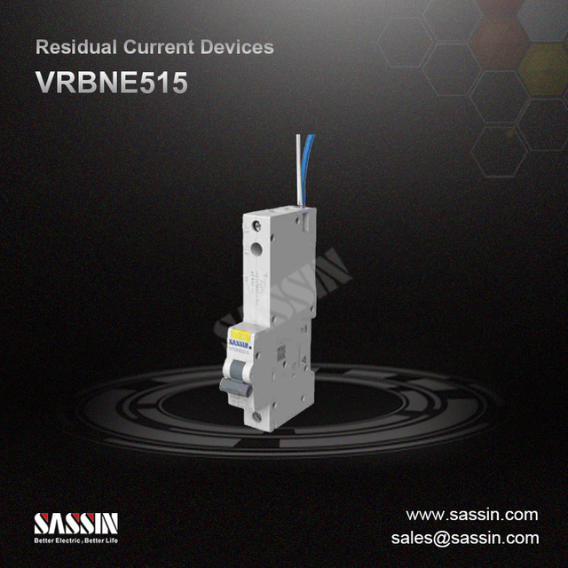 RCBO, VRBNE515, integrado con cable de puesta a tierra