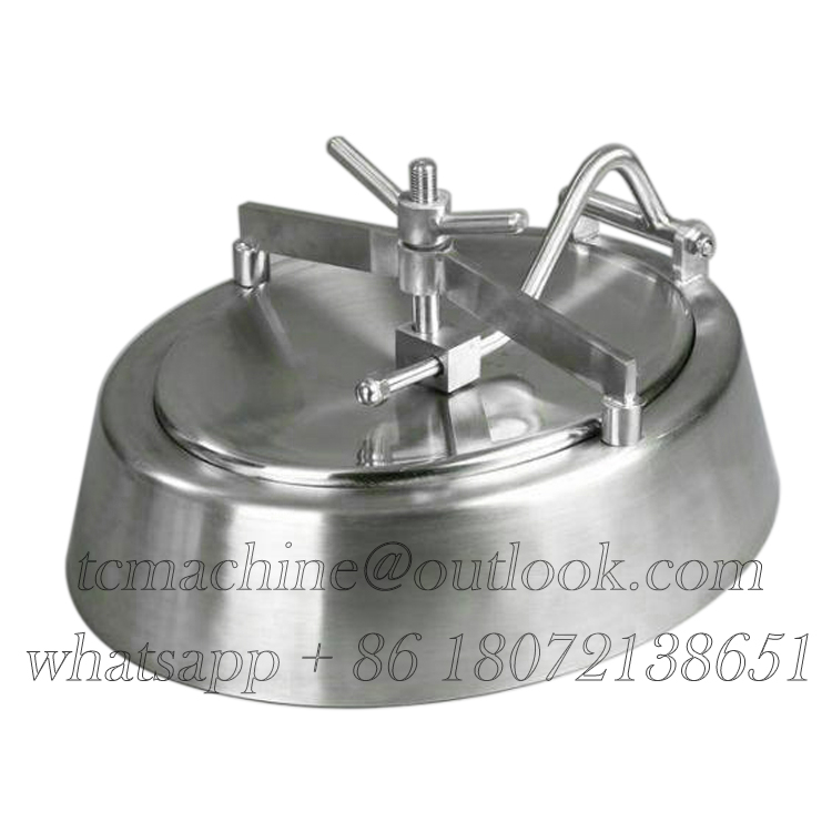 Inwards Opening Elliptical Manhole Cover for Wine Fermenter