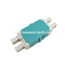 New LC Quad Double Deck 4 Port SM 4 Core UPC OM3 OM4 Fiber Optic Adapter