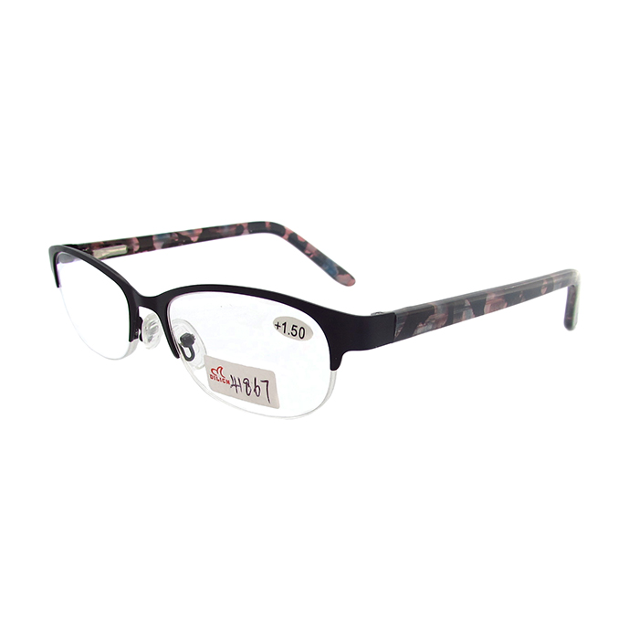 Half metal reading glasses