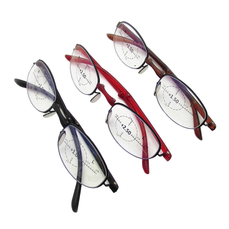 2020 new developed foldable reading glasses with 360° ring focal for women