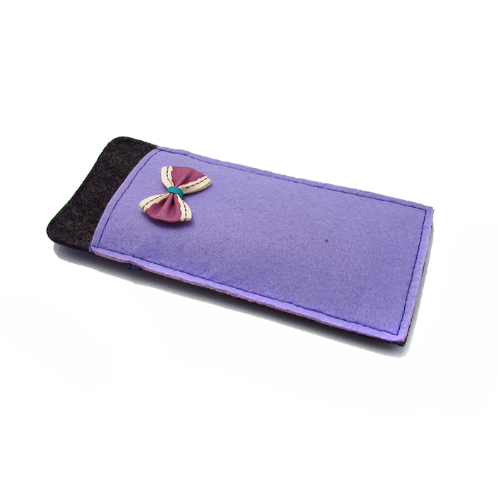 Soft felt pouch case for adult reading glasses bag with strap