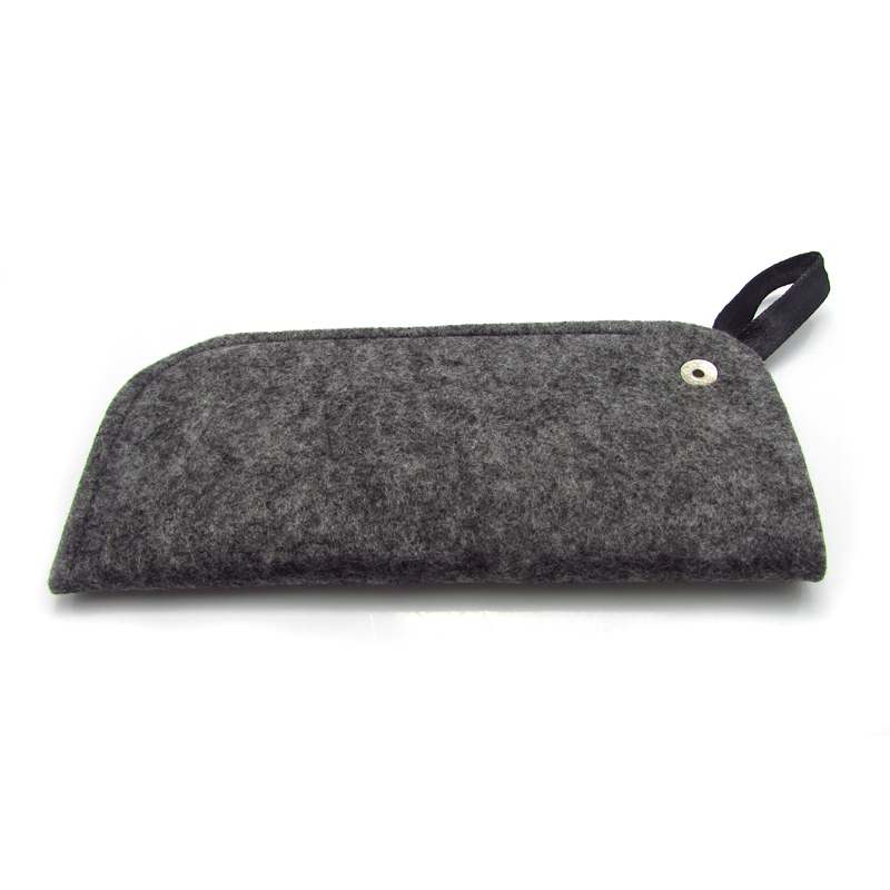 Felt cloth glasses pouch with snap fastener