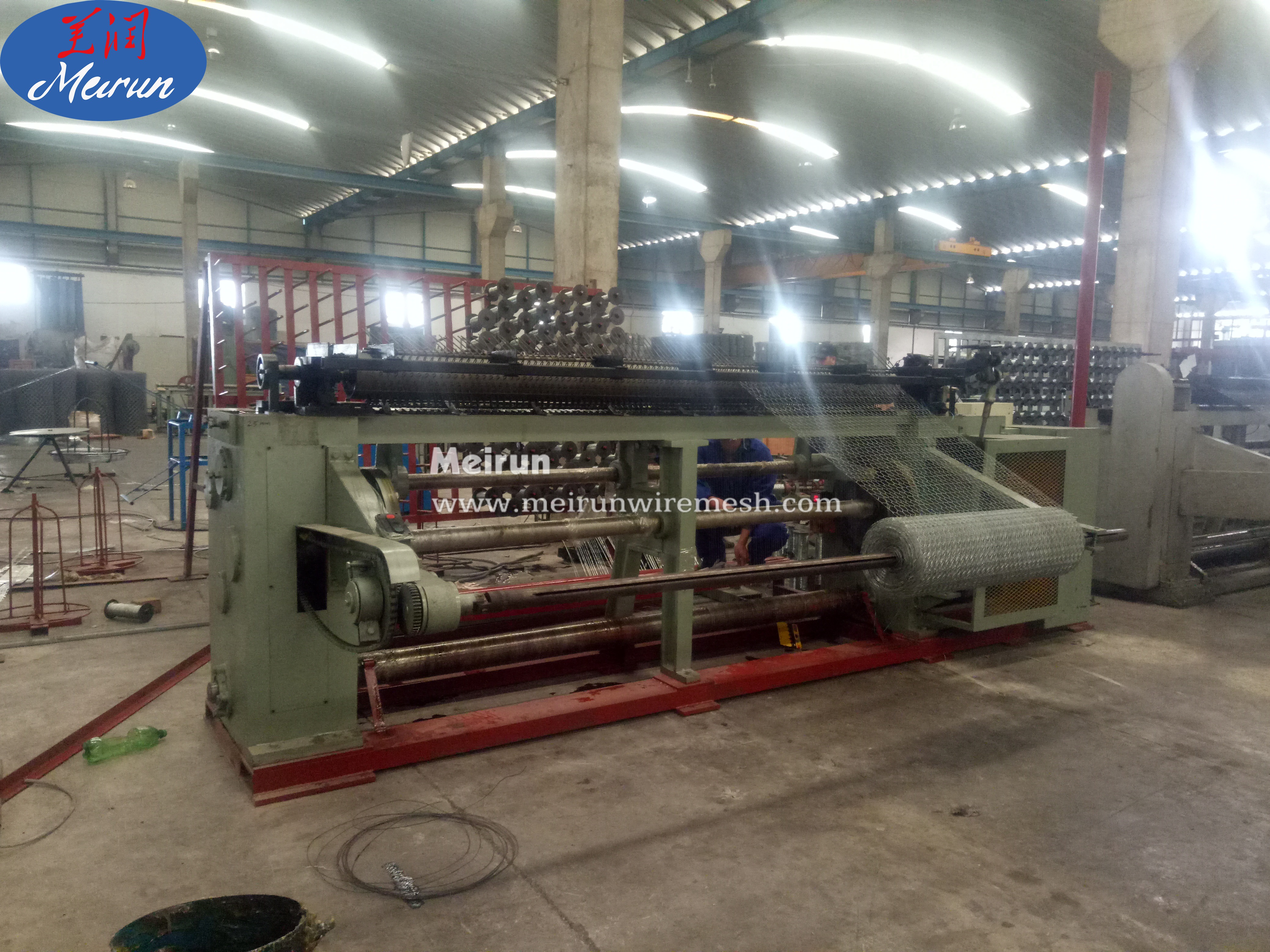 Double Twist Hexagonal Wire Mesh Weave Making Machine