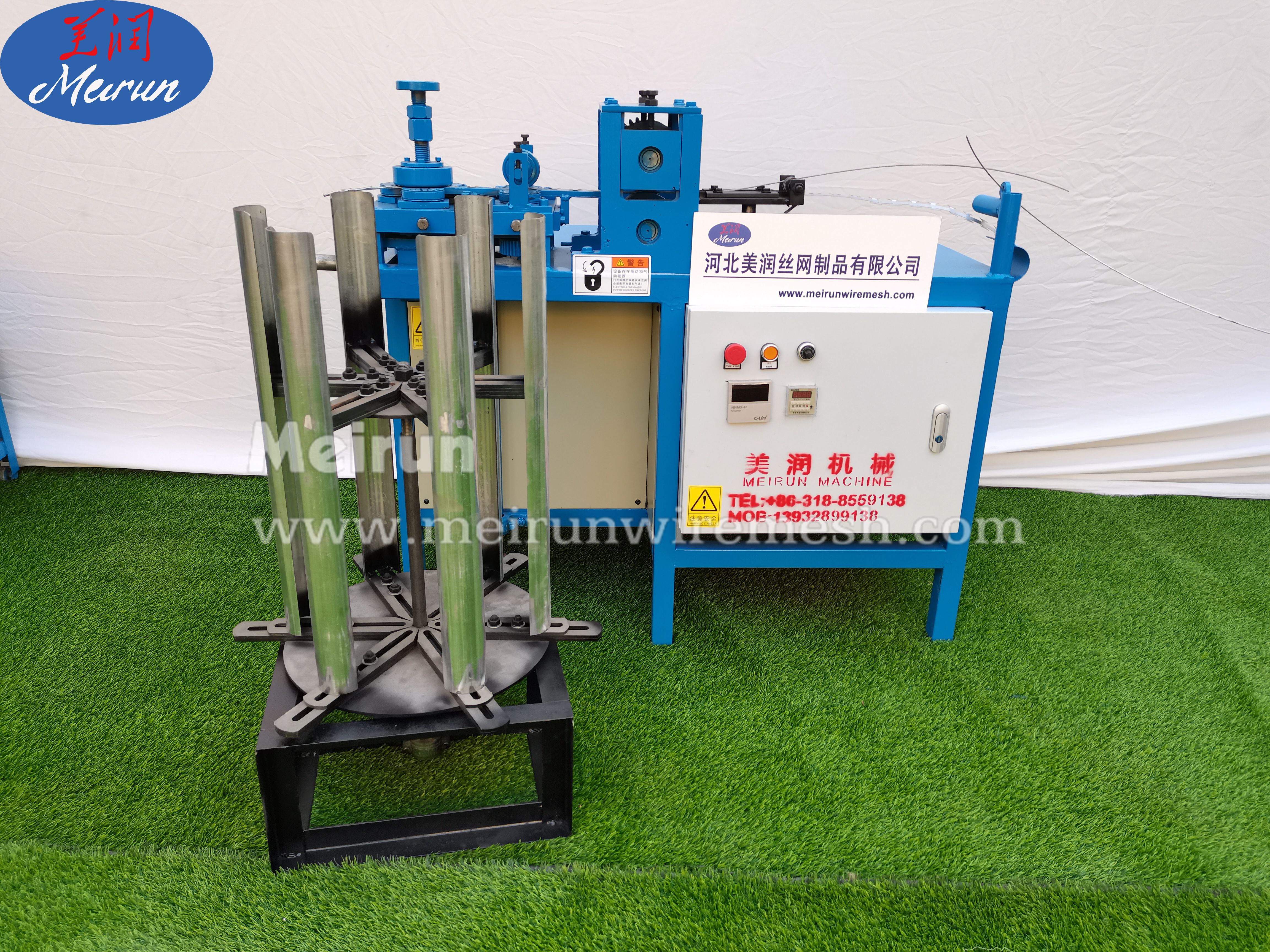 Razor Barbed Wire Fence Coiling And Warping Machine 