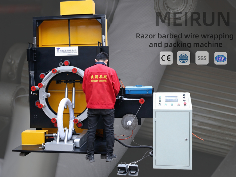 Automatic Razor Wire Coil Packaging Machine for Paper& Film & Woven Belt Wrapping Support Customized
