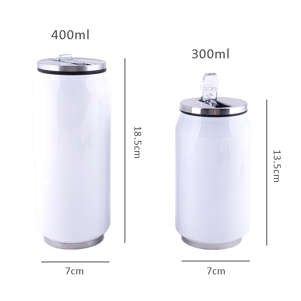 300ml 400ml Creative peresonalized printing Stainless Steel Vacuum cola shape Cup with lid