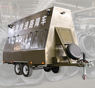 Trailer-Mounted Razor Wire Security Barrier System for Rapid Perimeter Deployment