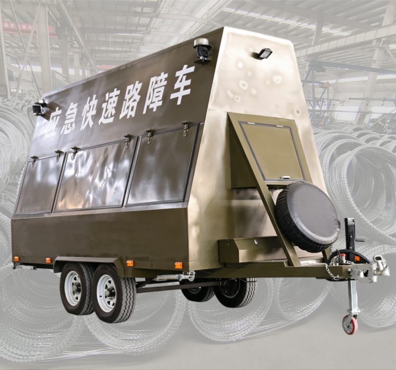 Trailer-Mounted Razor Wire Security Barrier System for Rapid Perimeter Deployment