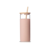 350ml 480ml Eco Friendly Stylish Borosilicate Silicone Glass with Bamboo Straw And Lid