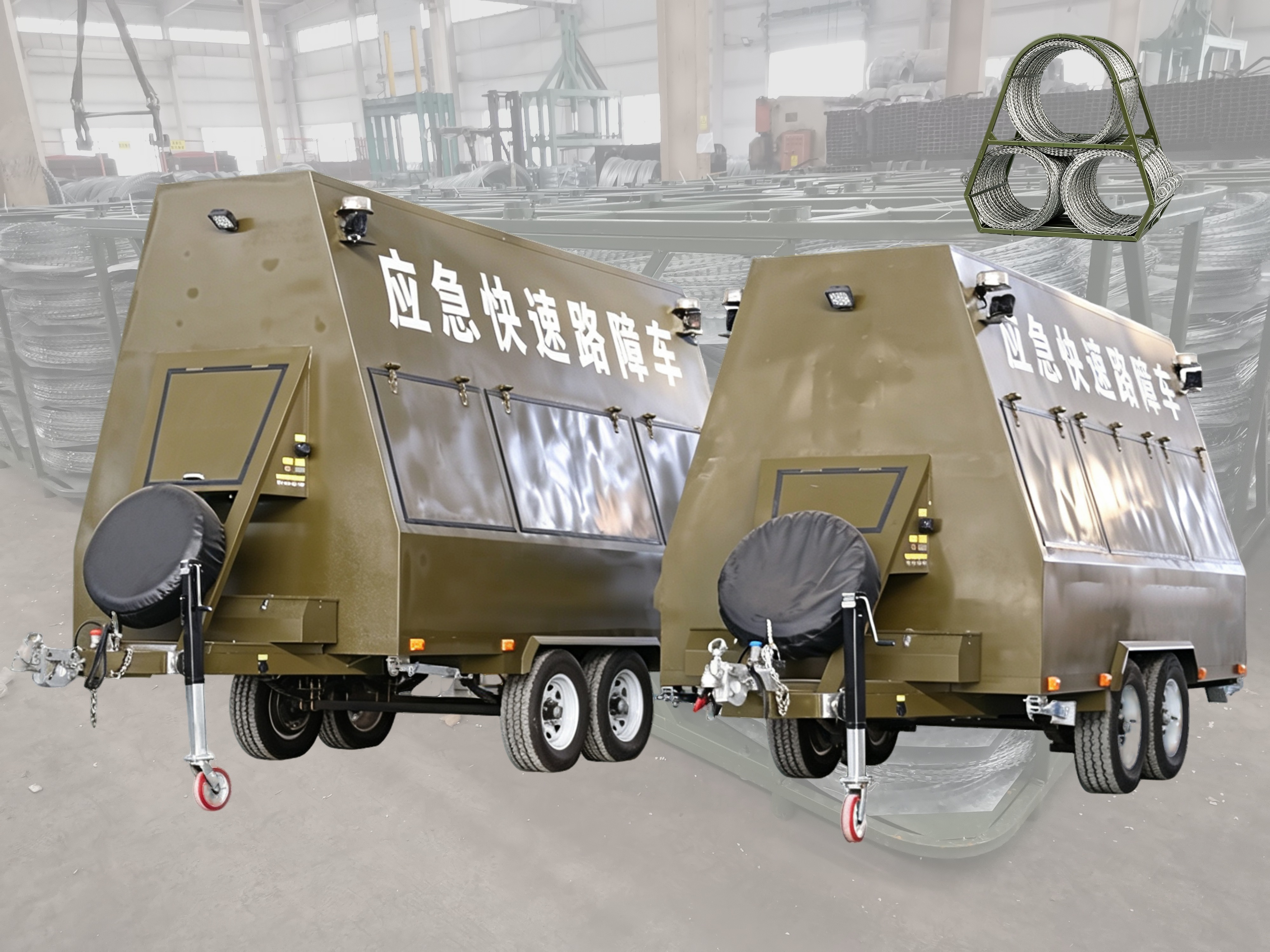 Flexibility And Efficient Mobile Razor Wire Deployment System Suitable for Temporary And Emergency Security Setups