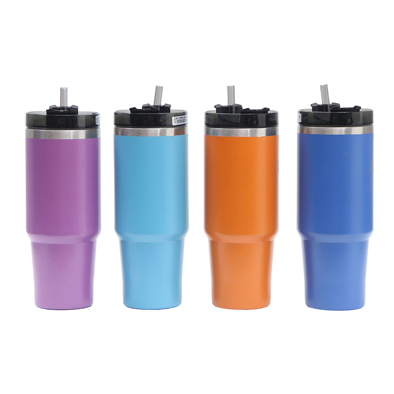 20oz 30oz Stylish Insulated Stainless Steel water Bottle printed mental straw thermos Tumbler