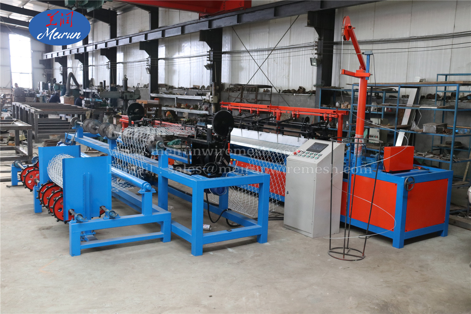 60*60mm Mesh Galvanized PVC Coated Chain Link Fence Making Machine 